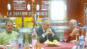 Geo Lisi, Mario Mauro e Mimmo Pirozzi al pranzo politico consumato oggi al ristorante La tavola pitagorica