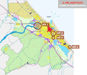 I quattro ambiti di riqualificazione contenuti nel Psc