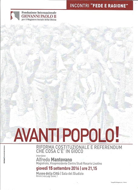 A Rimini il magistrato Alfredo Mantovano sulla riforma costituzionale