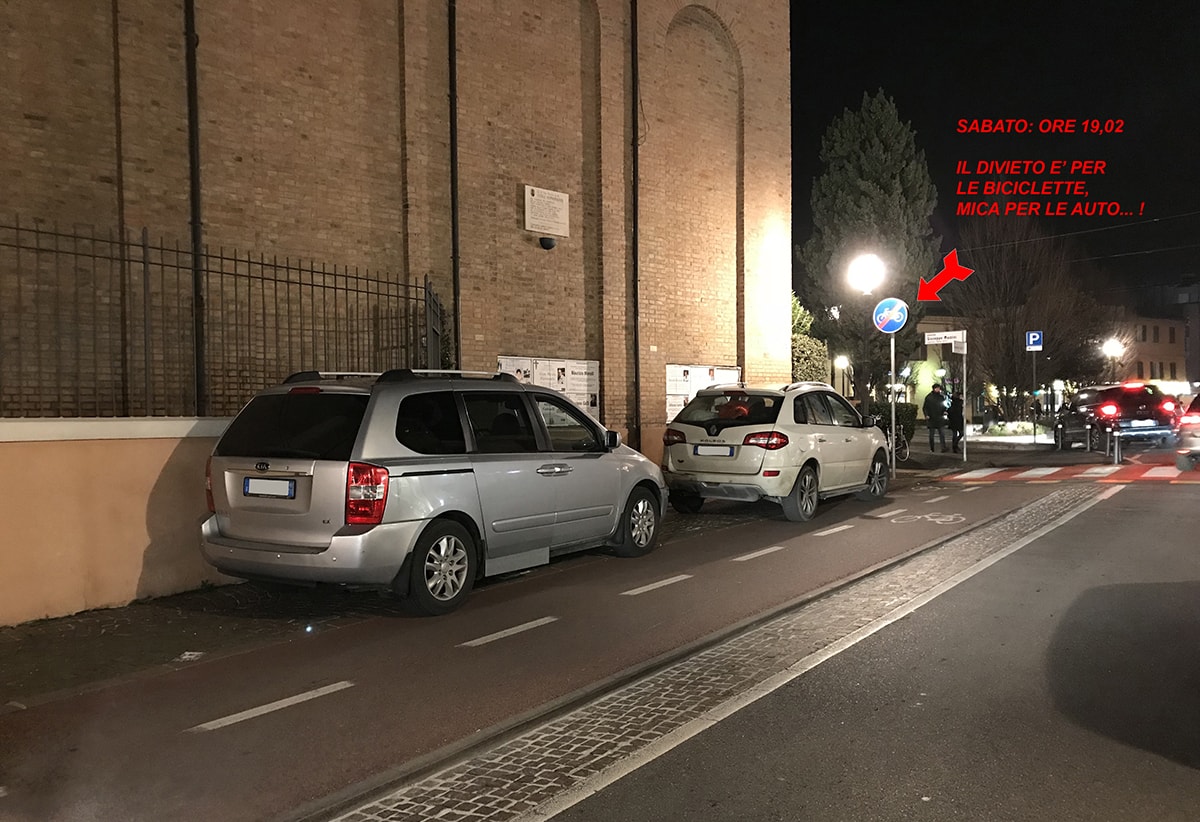 Pista auto-ciclabile in via Saffi