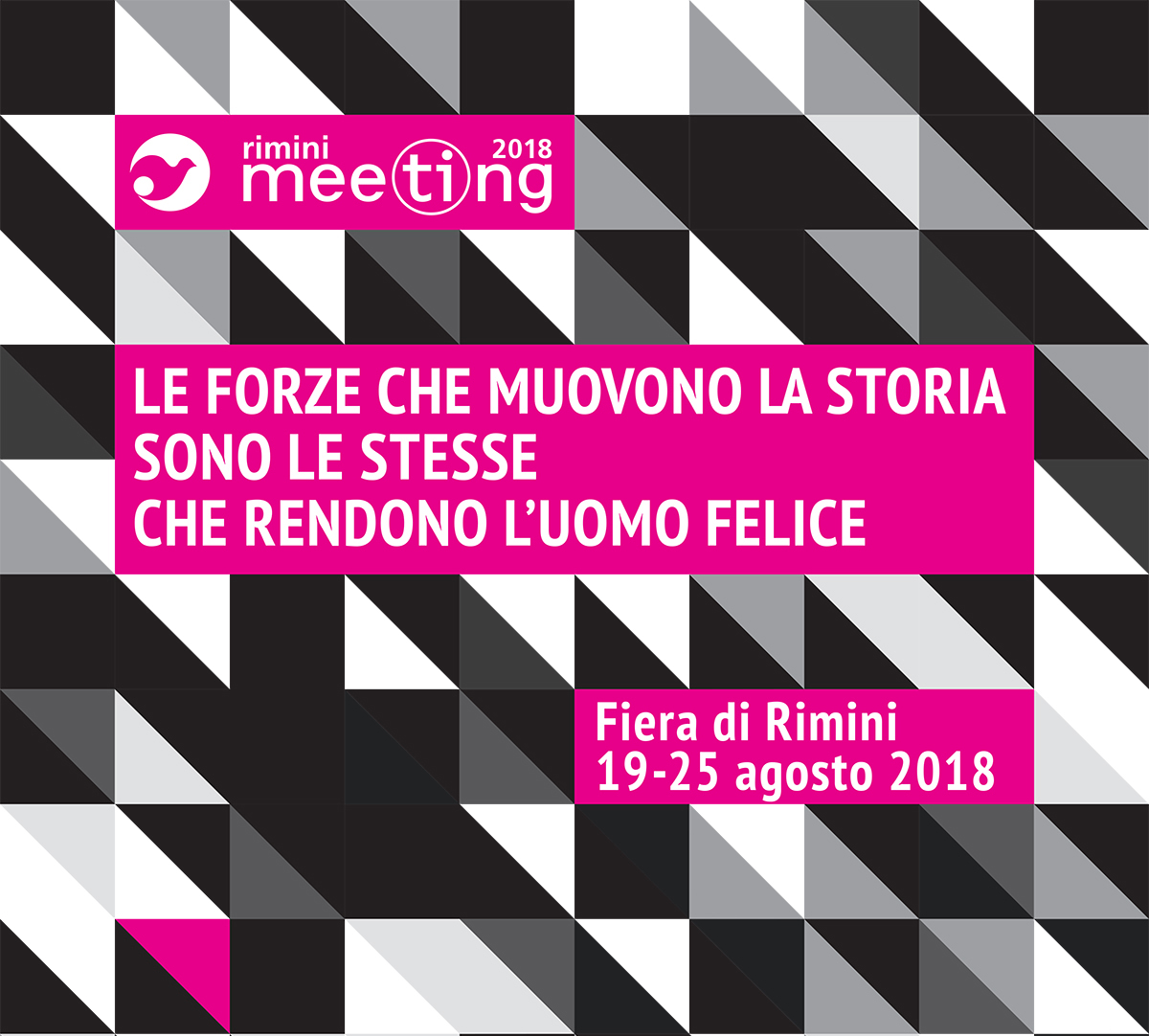 Triangoli e scacchi bianchi, neri e grigi: il Meeting della “felicità” ha un manifesto simile al pavimento delle logge