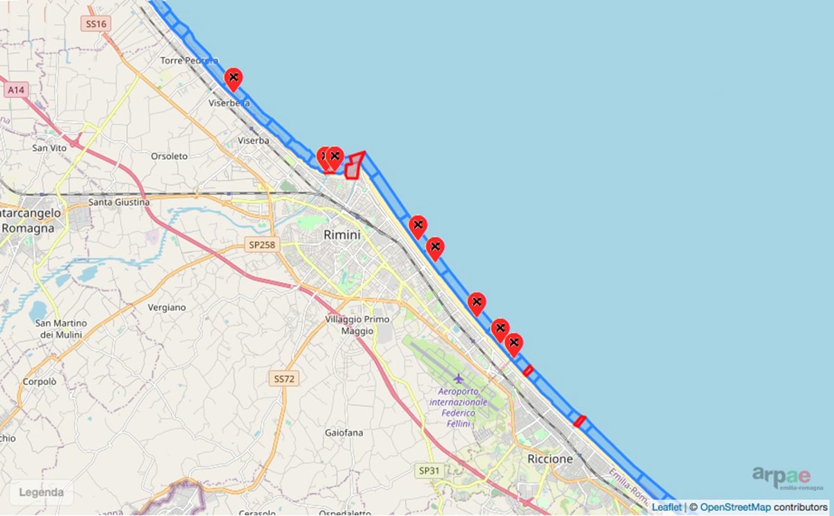 Ci risiamo: otto zone vietate alla balneazione a Rimini